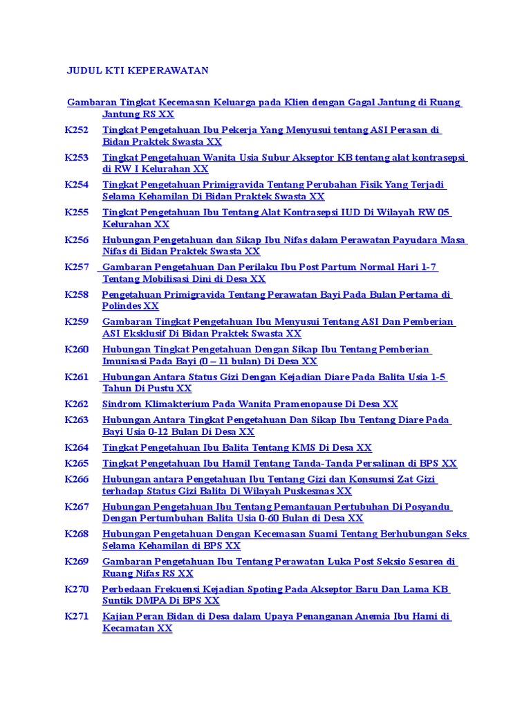 JUDUL KTI KEPERAWATAN