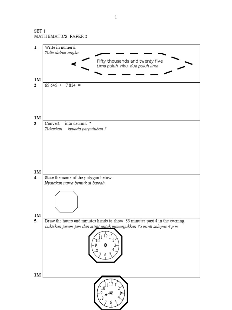 Mathematics Paper 2 Exercises | PDF