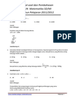 Soal Soal Dan Pembahasan UN Matematika SD 2012