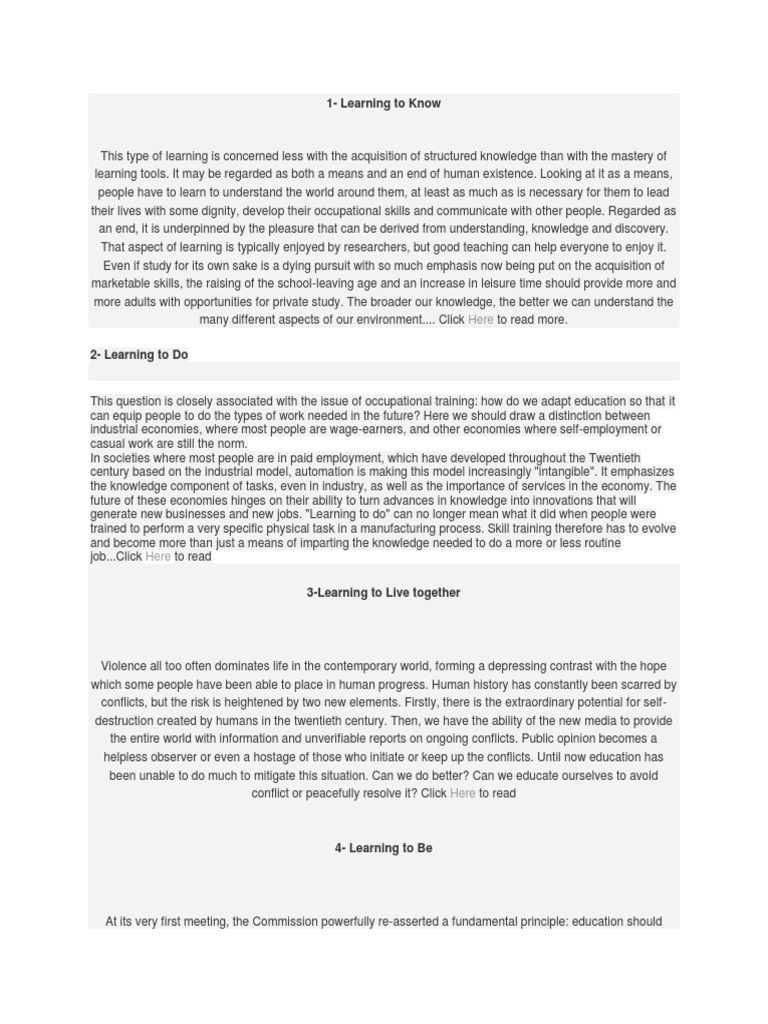 Importance of four pillars of education image