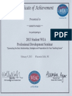 Student Wea Certificate