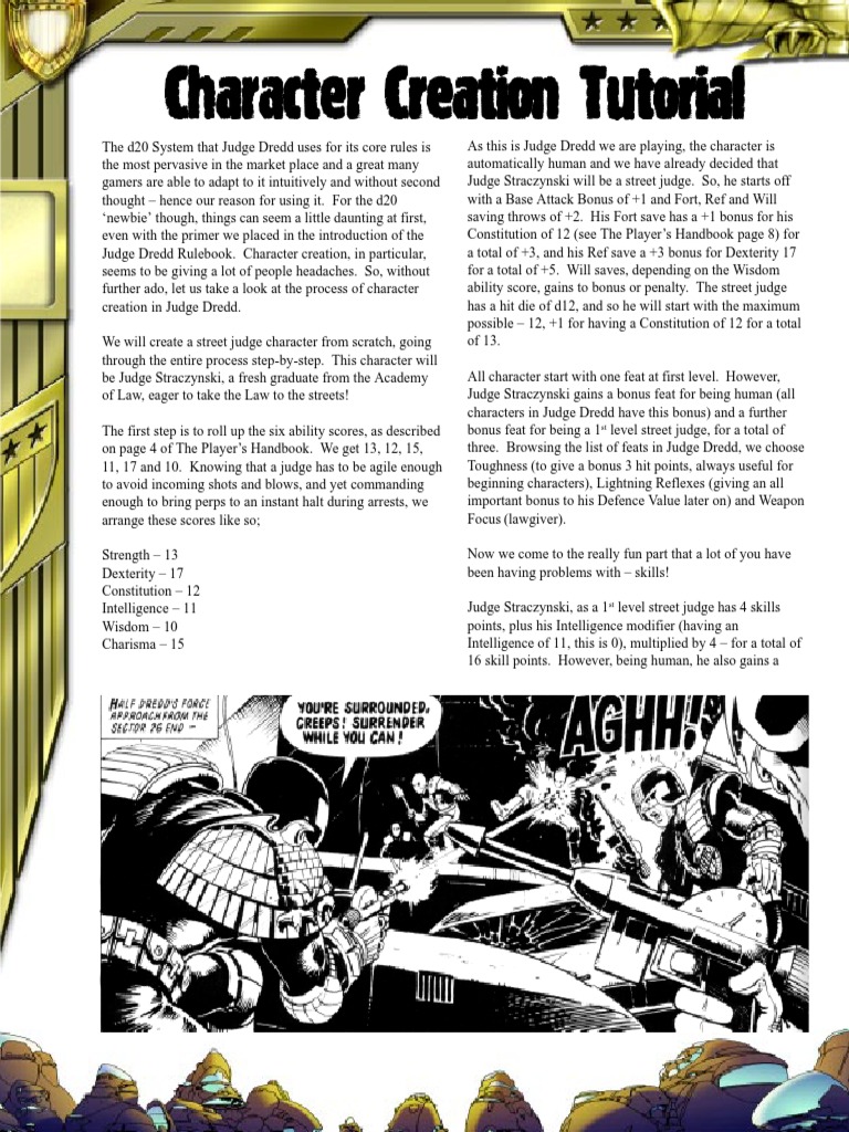 Judge Dredd Character Creation Guide | PDF | Role Playing Games | Gaming