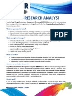 JOB AD-RBIMCO Research Analyst