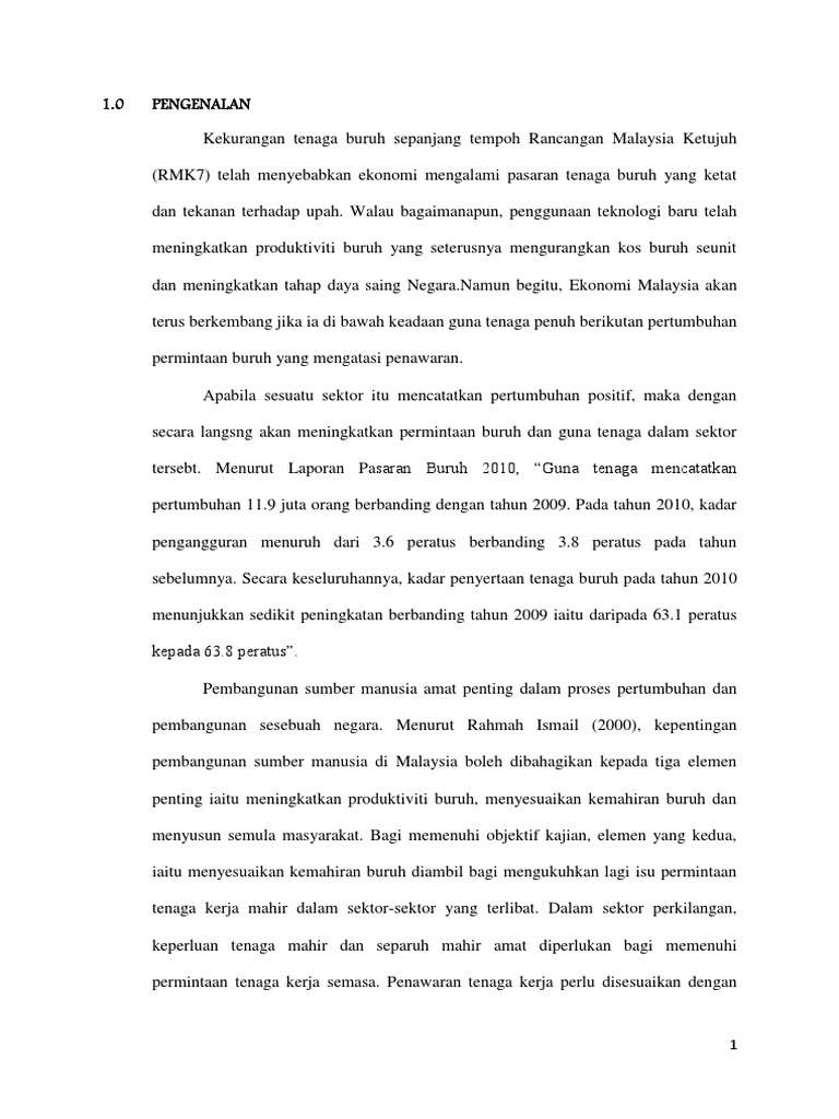 Analis Punca Kekurangan Tenaga Buruh Di Malaysia Pdf