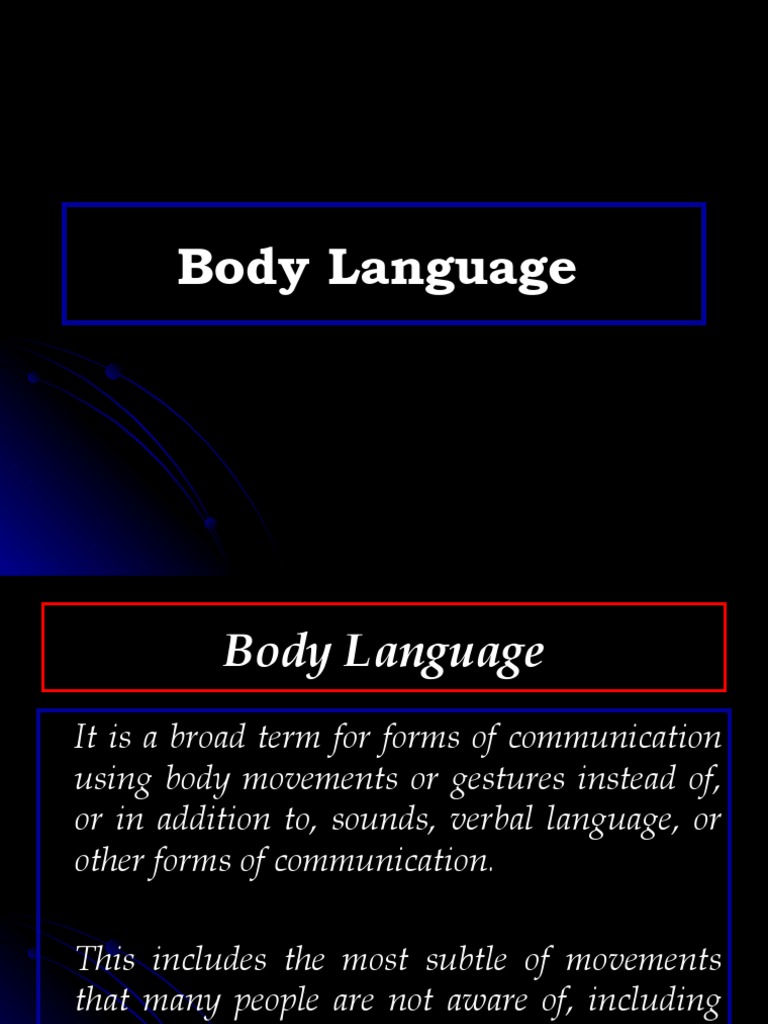 Understanding Body Language in Communication | PDF | Nonverbal ...