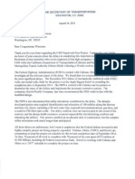 US Secretary of Transportation Anthony Foxx - Letter regarding the 405 Delays