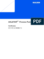 Ahlstar Process Pumps: Certificates