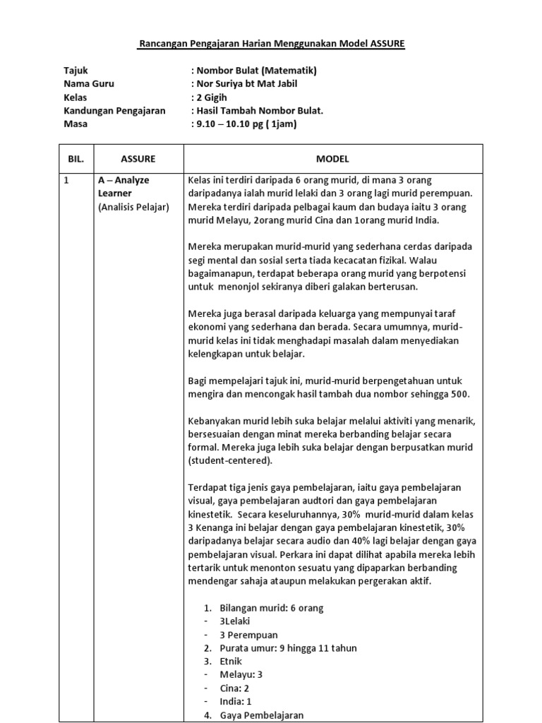 Rph Model Rubrik Ppg Pkhas Sem4 Pdf