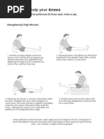 Knee Exercise Sheet