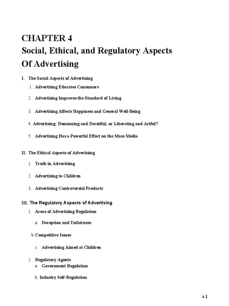 Social, Ethical, and Regulatory Aspects of Advertising | PDF | Business ...