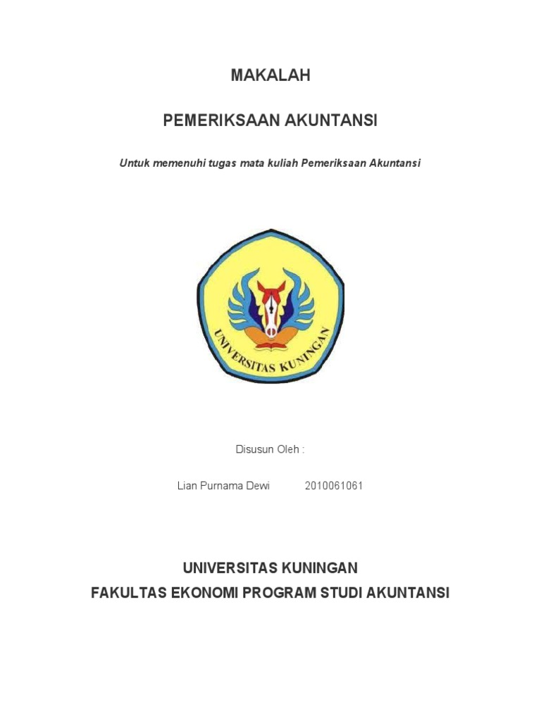 MAKALAH PEMERIKSAAN AKUNTANSI  