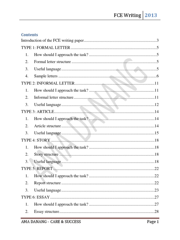 FCE Writing Guide 2013 | PDF | Essays | Argument