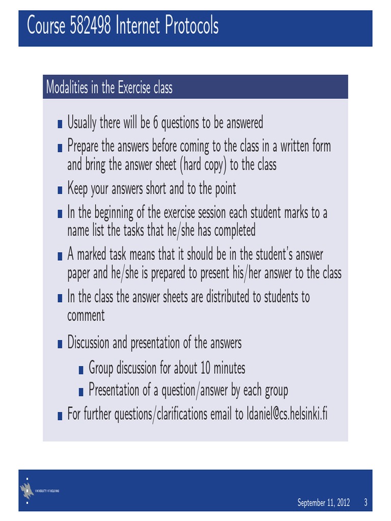 Internet Protocols Exercise Guidelines | PDF | Language Arts ...