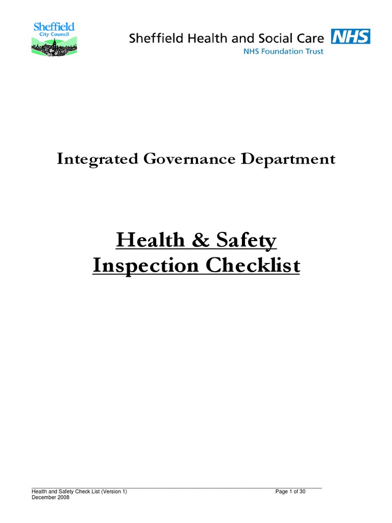 HS Inspection Checklist | PDF | Personal Protective Equipment ...