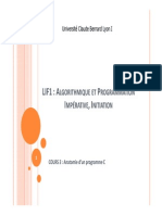 Lif1: A P I, I: Lgorithmique Et Rogrammation Mpérative Nitiation