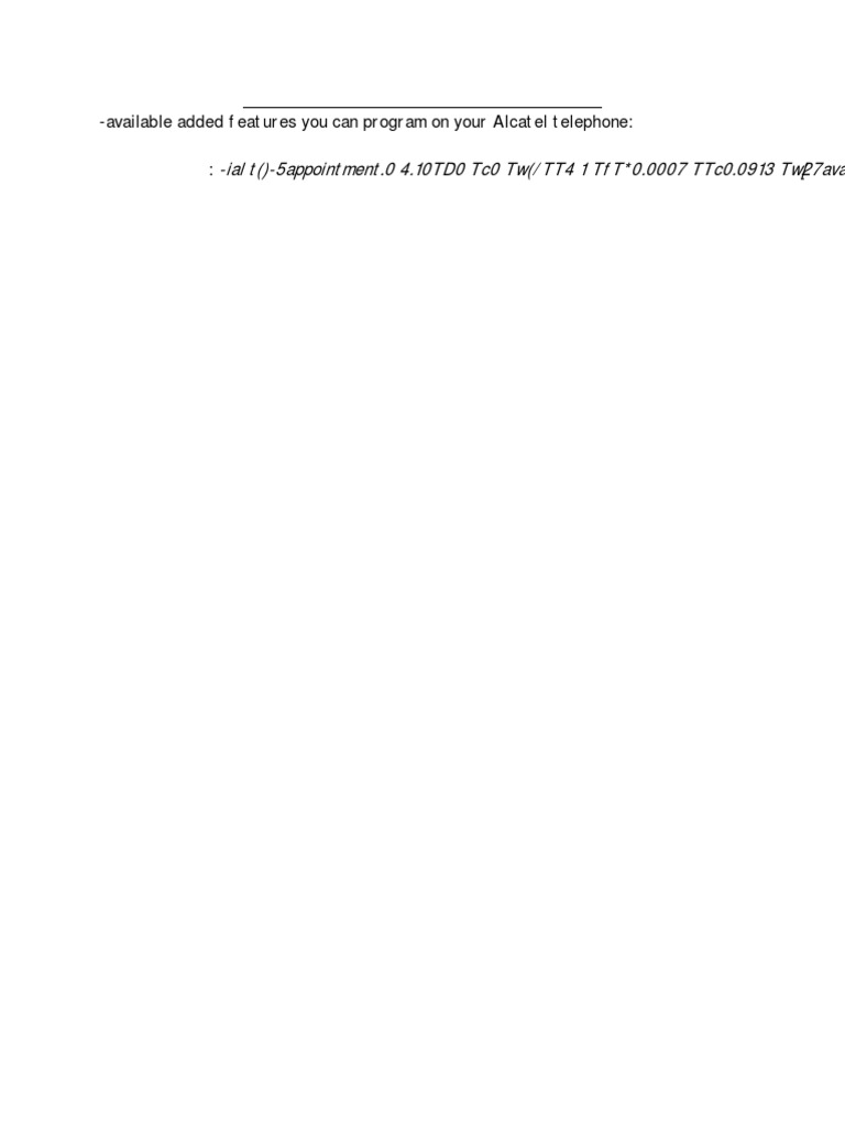 Table of Codes For Alcatel Telephones: Call Announce | PDF
