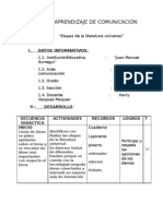 Sesion de Aprendizaje de Comunicación