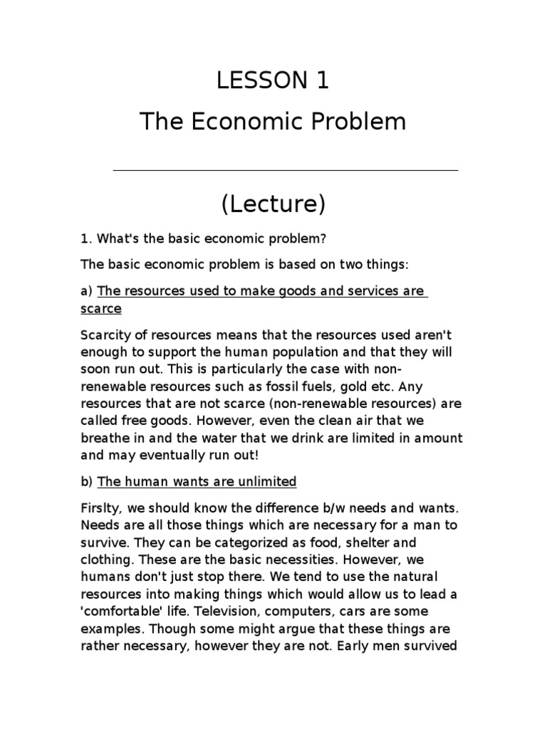  What Is Meant By Basic Economic Problem What Is Meant By The Basic