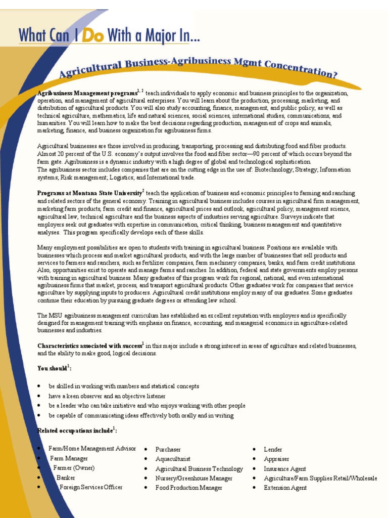 Agricultural Business Management PDF Agribusiness Agriculture