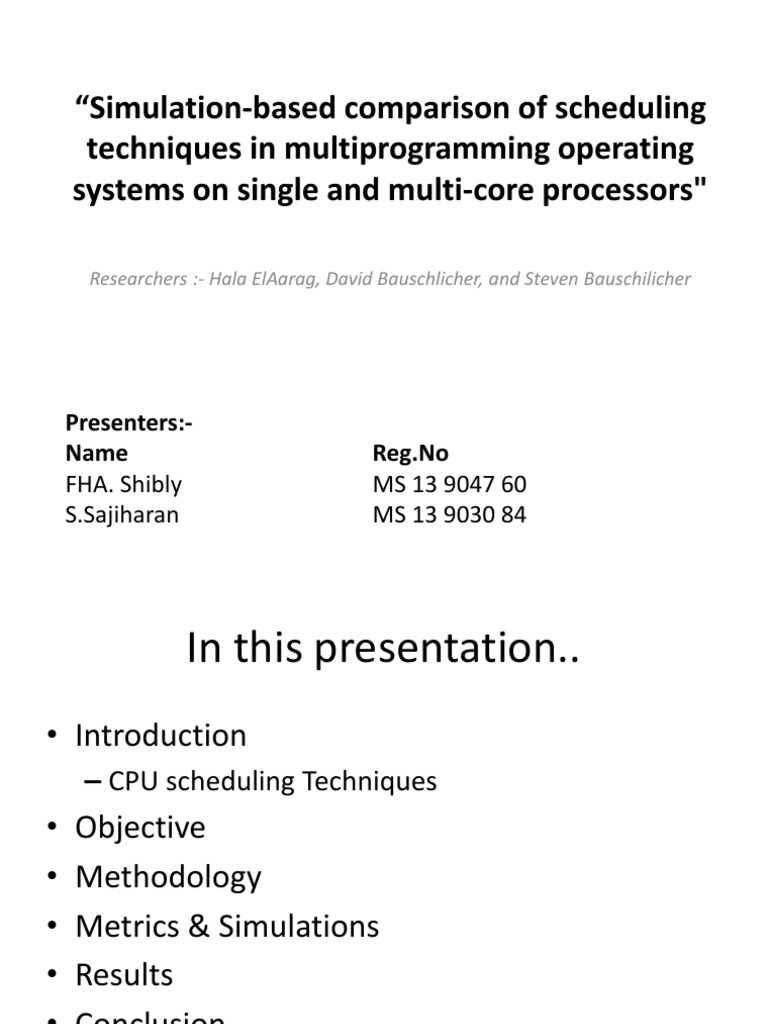CPU Scheduling Techniques Comparison | PDF | Scheduling (Computing ...