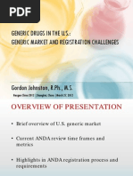 Generic Drugs in The U.S.: Generic Market and Registration Challenges