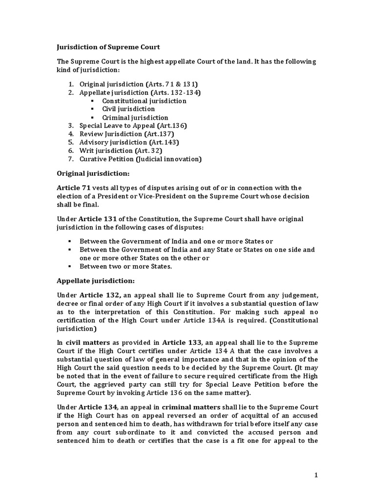 in what types of cases does the supreme court have original jurisdiction