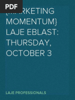 (Marketing Momentum) LaJe Eblast: Thursday, October 3