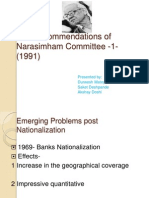 The Recommendations of Narasimham Committee - 1 - (1991) : Presented By: Durwesh Matey Saket Deshpande Akshay Doshi