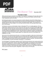 The Beaver Tale: President's Note