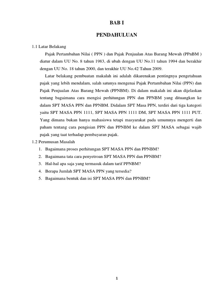 Contoh Soal Spt Masa Ppn 1111 Dm - Berbagi Contoh Soal