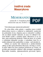 Masaryk - Strašlivá Zrada Masarykova MEMORANDUM - Dr. Vondrák A. Švehlovi - Masaryk Patron Židobolševiků