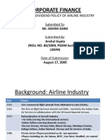 Corporate Finance: Analysis of Dividend Policy of Airline Industry