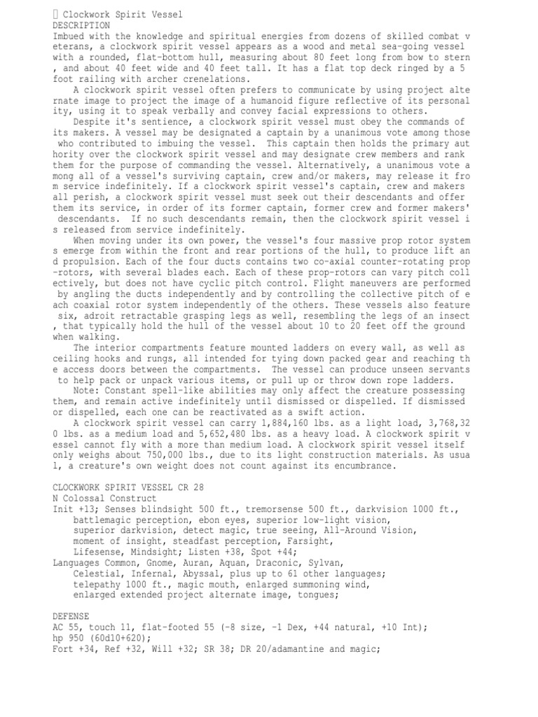 (Template) Clockwork Spirit Vessel | PDF | Nature
