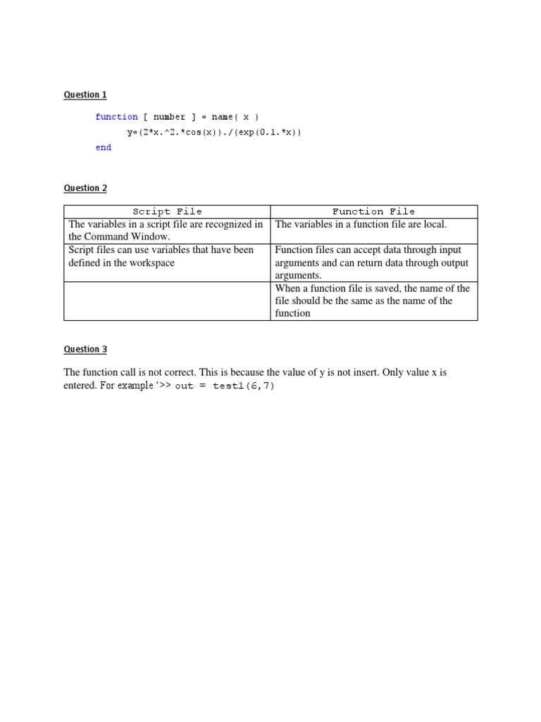 MATLAB Function and Script Basics | PDF