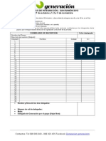 FORMULARIO DE INSCRIPCIÓN 2013