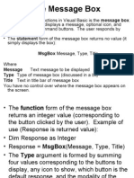 Visual Basic - The Message Box