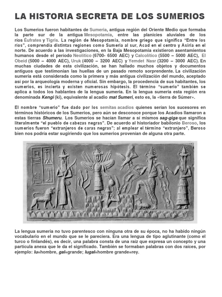 La Civilización Sumeria: Orígenes y Misterios | PDF | Sumeria | Mesopotamia