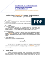 Kadar Tramadol HCL Dengan Spektrofotometri UV