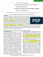 Lactic Acid Production Using Lactic Acid Bacteria Under Optimized Conditions