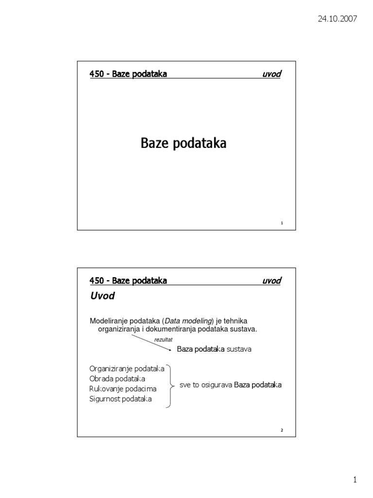 Baze Podataka - K.klarin | PDF
