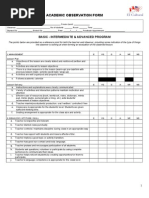 Academic Observation Format