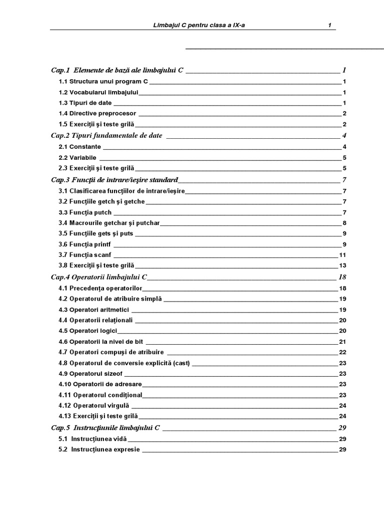Manual C - C++ - Clasa 5 A | PDF