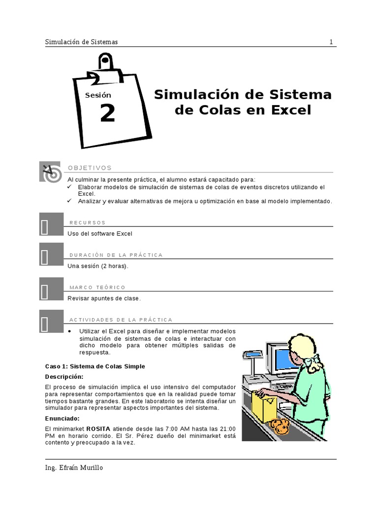 Laboratorio 02 - Simulacion de Sistemas de Colas en Excel | PDF | Simulación  | Ciencia de sistemas