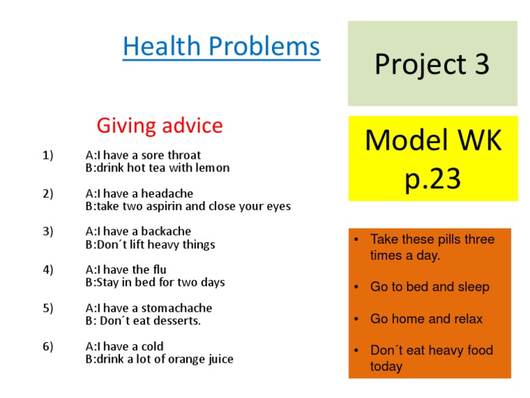 Health Problems: Project 3 Model WK p.23 | PDF