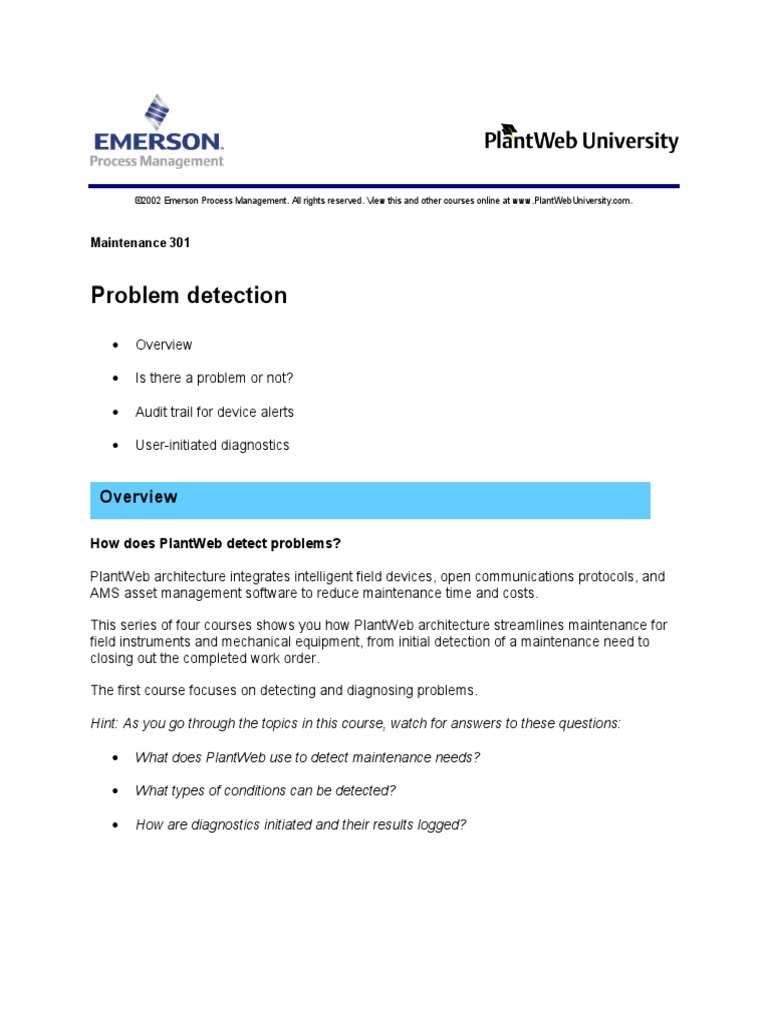 Problem Detection Automation Engineering