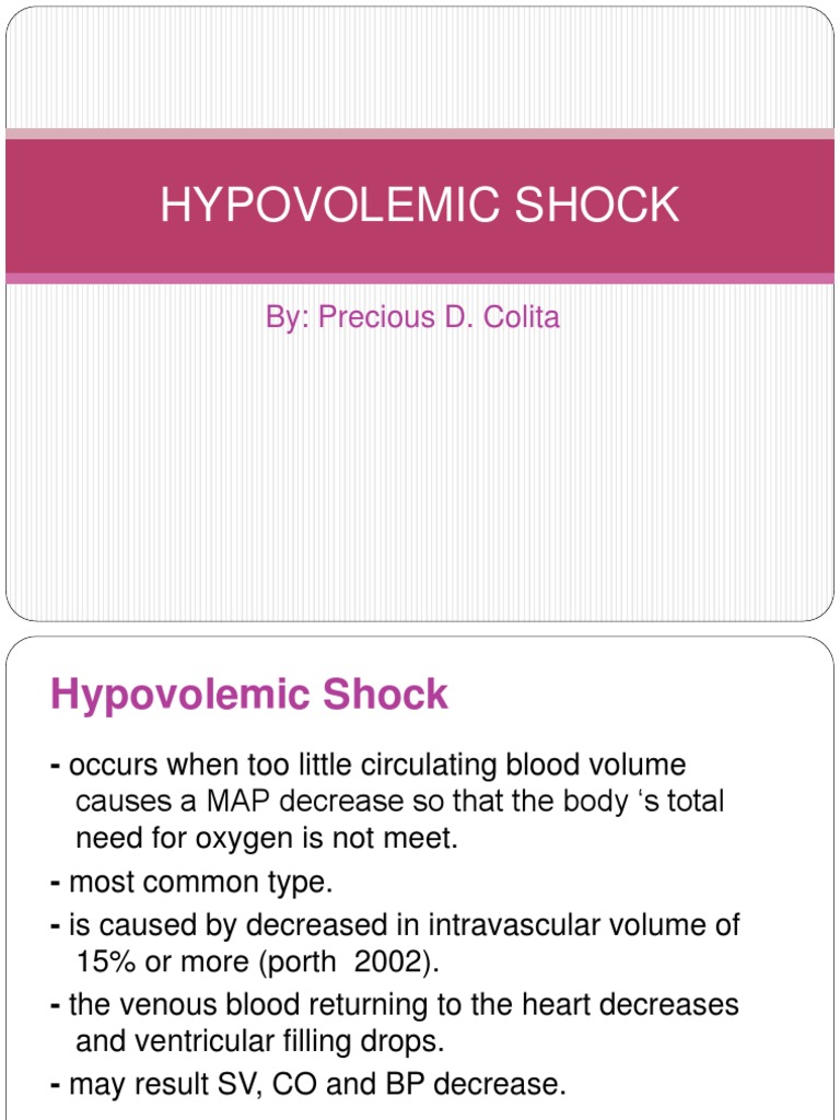 Hypovolemic Shock PDF Shock (Circulatory) Ischemia