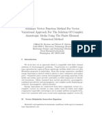 Auxiliary Vector Function Method For Vector Variational Approach For The Solution of Complex Anisotropic Media Using The Finite Element Numerical Methodctor Function