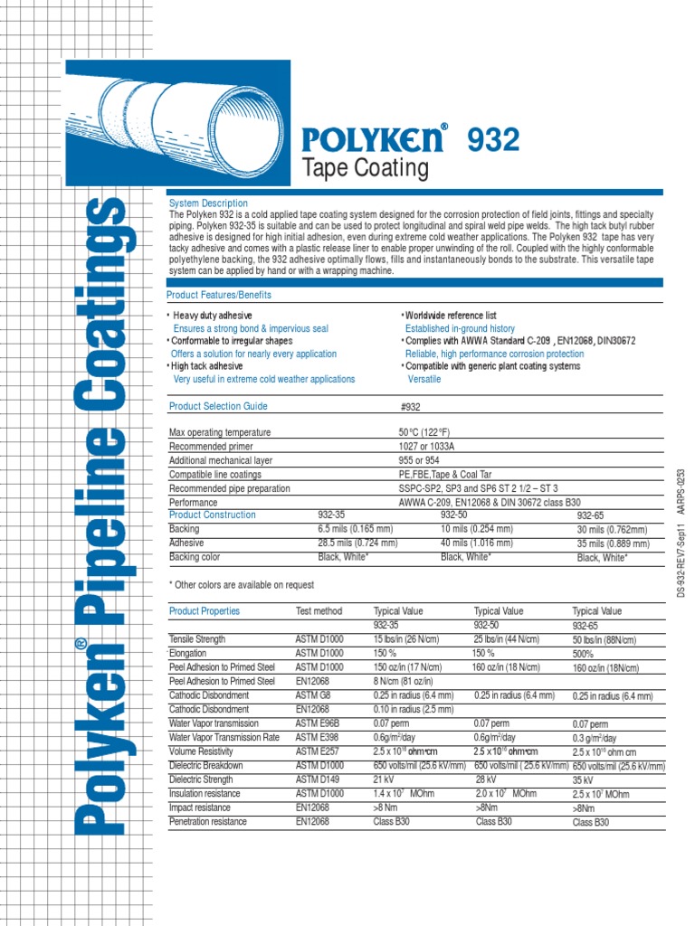 Polyken 932 Tape PDF Polyethylene Adhesive
