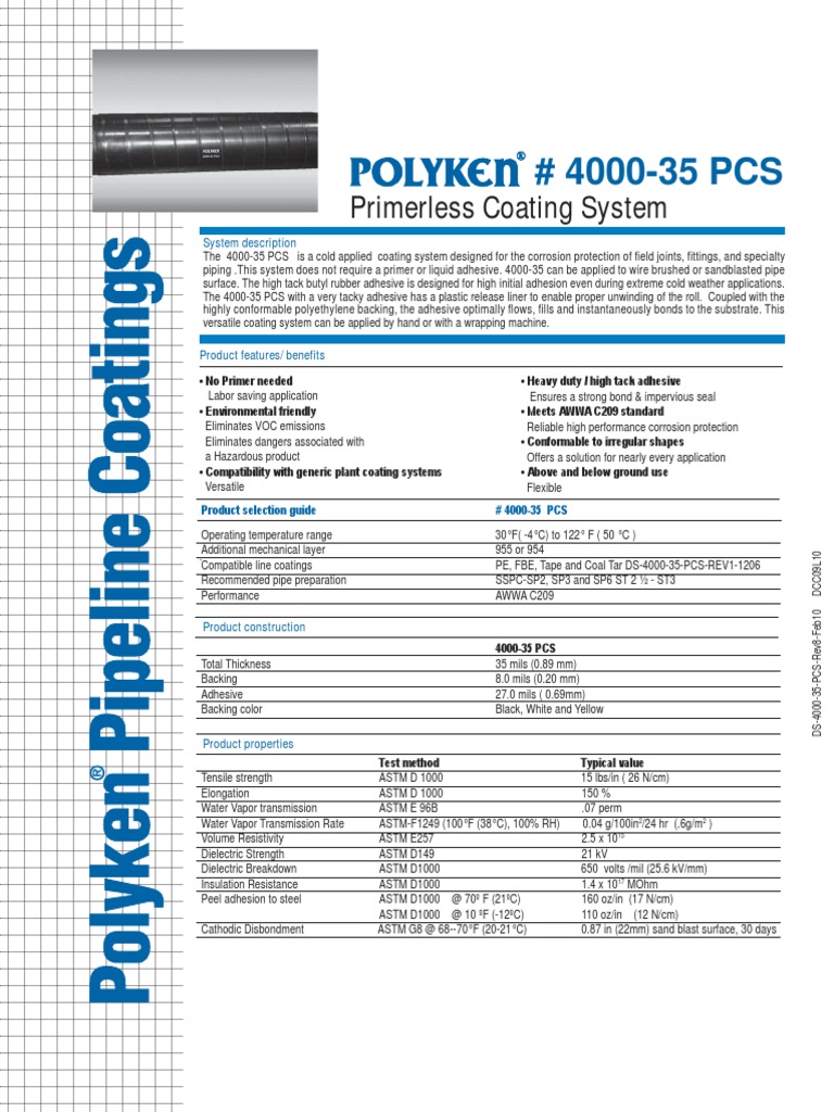 Polyken 4000 Primerless, PDF, Foot (Unit)