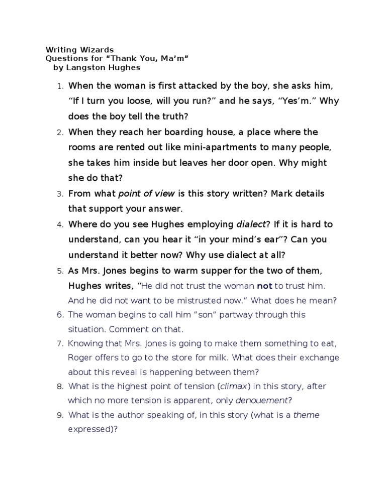 Thank you ma'am essay conclusion image